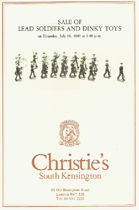 Christies July 1981 Sale of Lead Soldiers and Dinky Toys