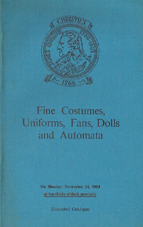 Christies November 1969 Fine Costume Uniforms, Fans, Dolls and Automata