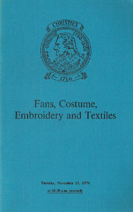 Christies November 1974 Fans, Costume, Embroidery andTextiles