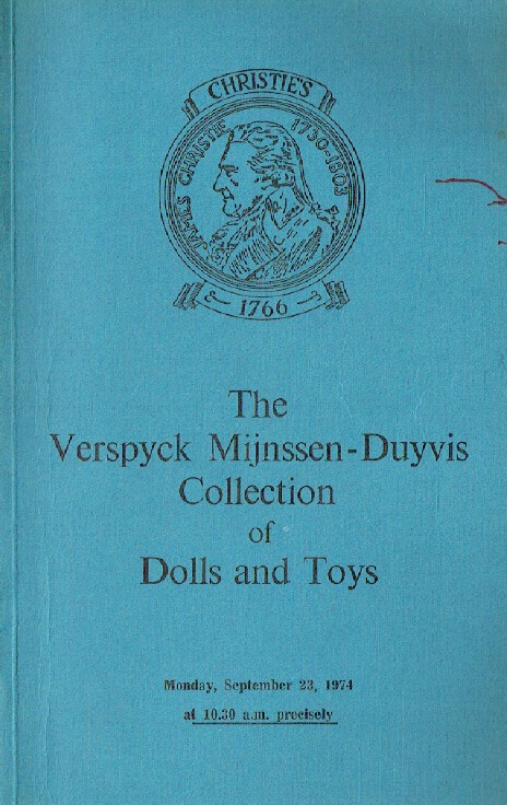 Christies September 1974 Dolls and Toys - Verspyck Mijnssen-Duyvis Collection