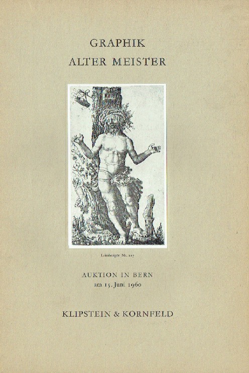 Klipstein & Kornfeld June 1960 Old Master & Graphic