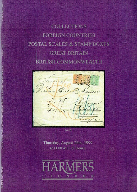Harmers August 1999 Stamps - Foreign Countries, GB, British Commonwealth - Click Image to Close