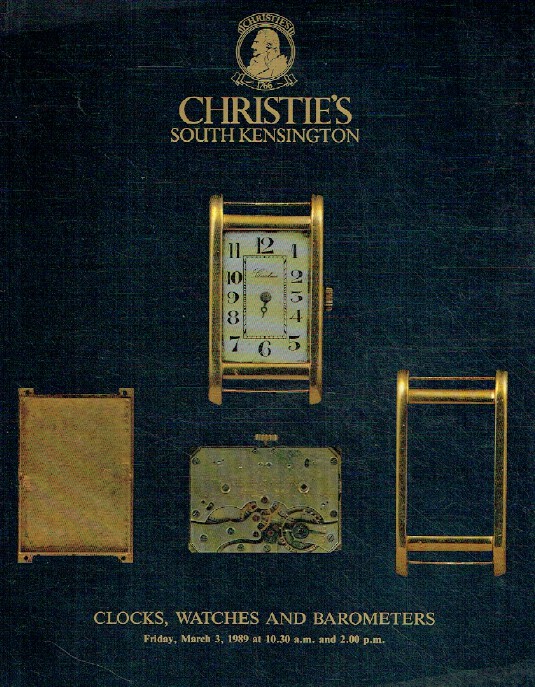 Christies March 1989 Clocks, Watches & Barometers