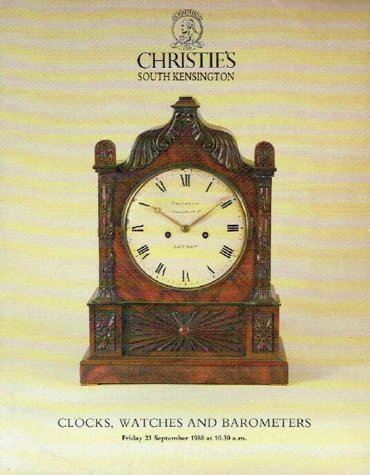 Christies September 1988 Clocks, Watches & Barometers
