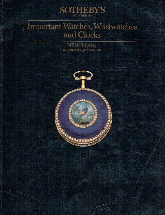 Sothebys June 1988 Important Watches, Wristwatches & Clocks