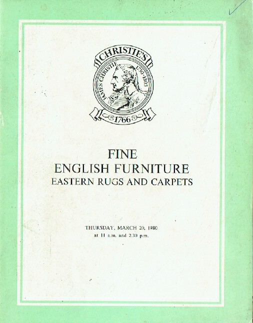 Christies March 1980 Fine English Furniture Eastern Rugs & Carpets