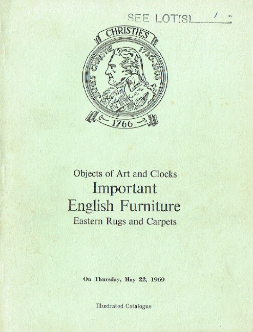 Christies May 1969 Important English Furniture & Carpets