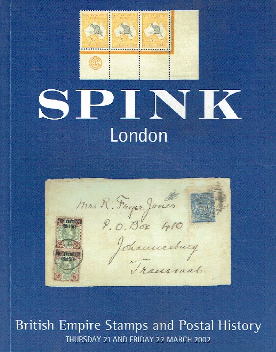 Spink March 2002 British Empire Stamps & Postal History (Digital only)