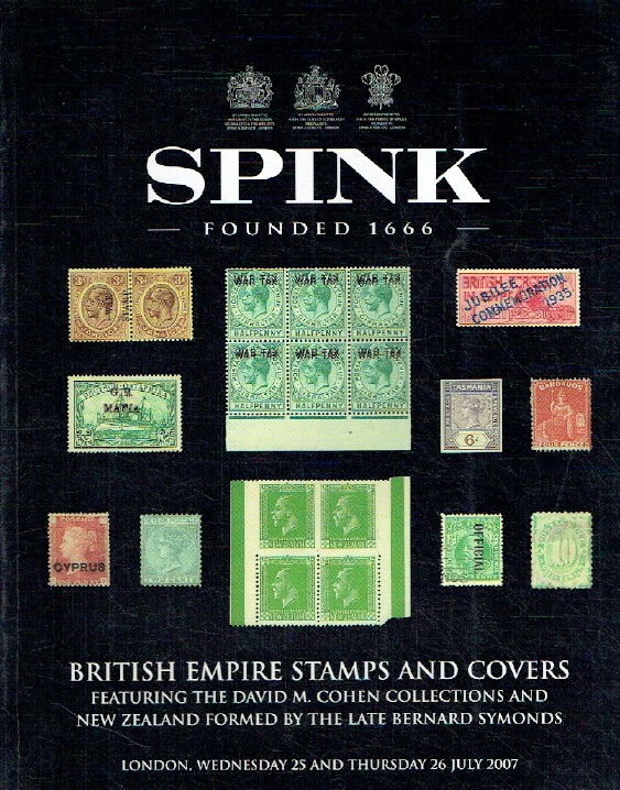Spink July 2007 British Empire Stamps & Covers - David M. Cohen Collections