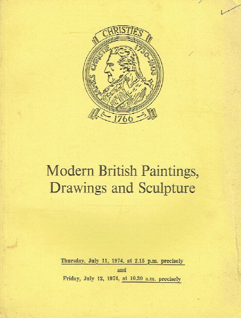 Christies July 1974 Modern British Paintings, Drawings & Sculpture