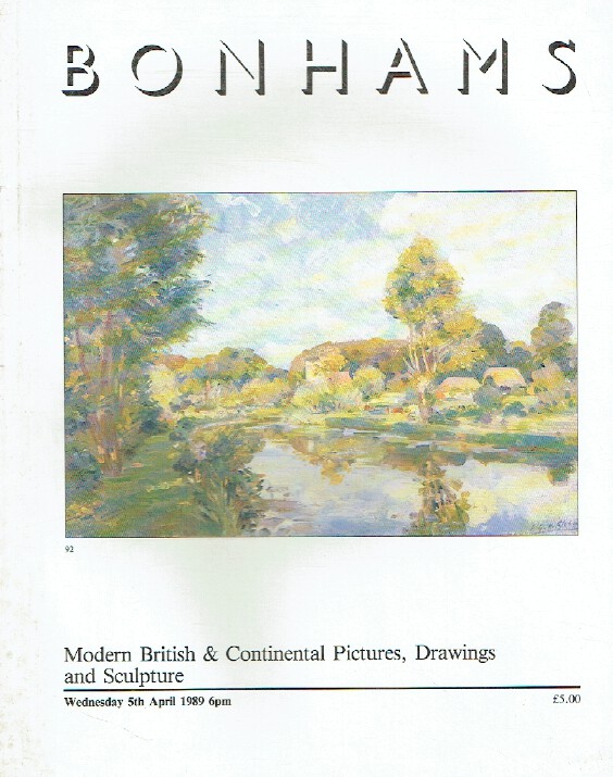 Bonhams April 1989 Modern British & Continental Pictures, Drawings & Sculpture - Click Image to Close