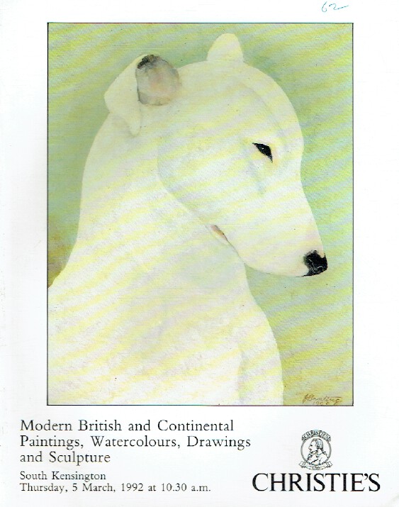 Christies March 1992 Modern British & Continental Paintings, Watercolours etc.
