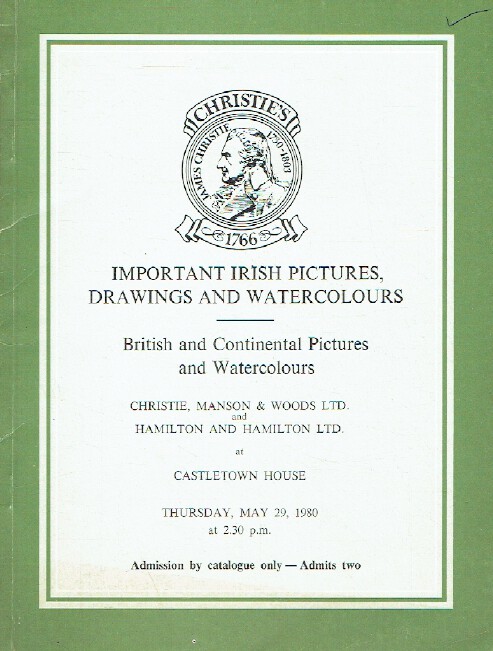 Christies May 1980 Important Irish Pictures, Drawings & Watercolours Christies May 1980 Important Irish Pictures, Drawings & Watercolours