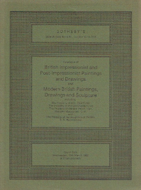 Sothebys March 1982 British & Post-Impressionist & Modern British Paintings