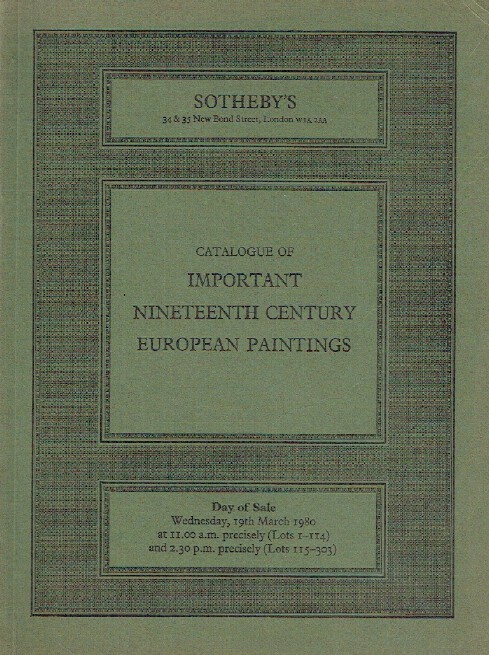 Sothebys March 1980 Important Nineteenth Century European Paintings