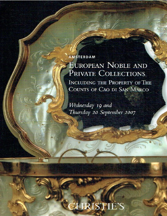 Christies September 2007 European Noble & Private Collection inc. Counts of Cao