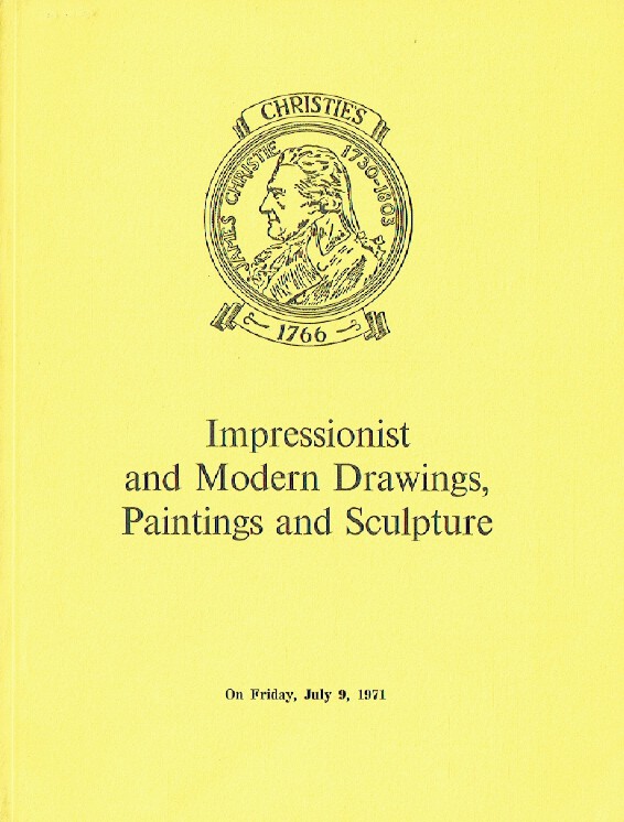 Christies July 1971 Impressionist & Modern Drawings, Paintings and Sculpture