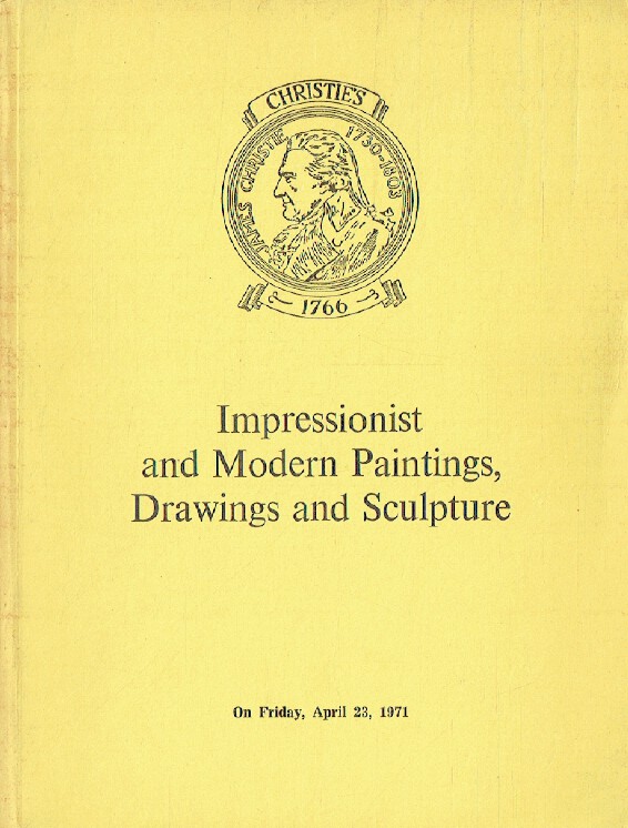 Christies April 1971 Impressionist & Modern Paintings, Drawings and Sculpture