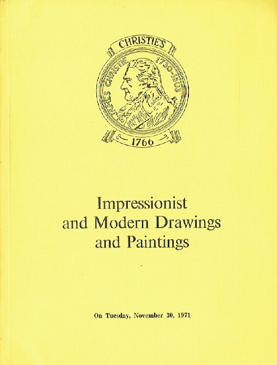 Christies November 1971 Impressionist & Modern Drawings and Paintings