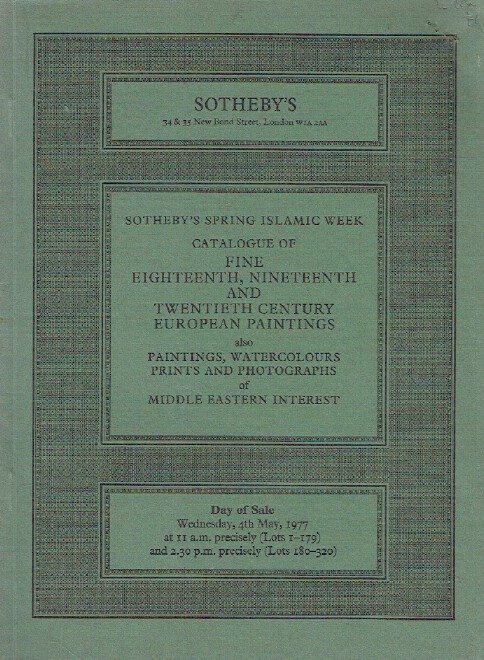 Sothebys May 1977 18th, 19th & 20th Century European Paintings inc. Islamic
