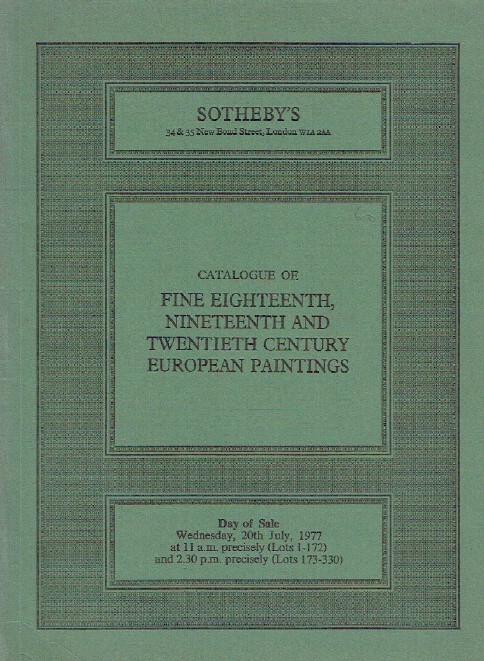 Sothebys July 1977 Fine 18th, 19th & 20th Century European Paintings