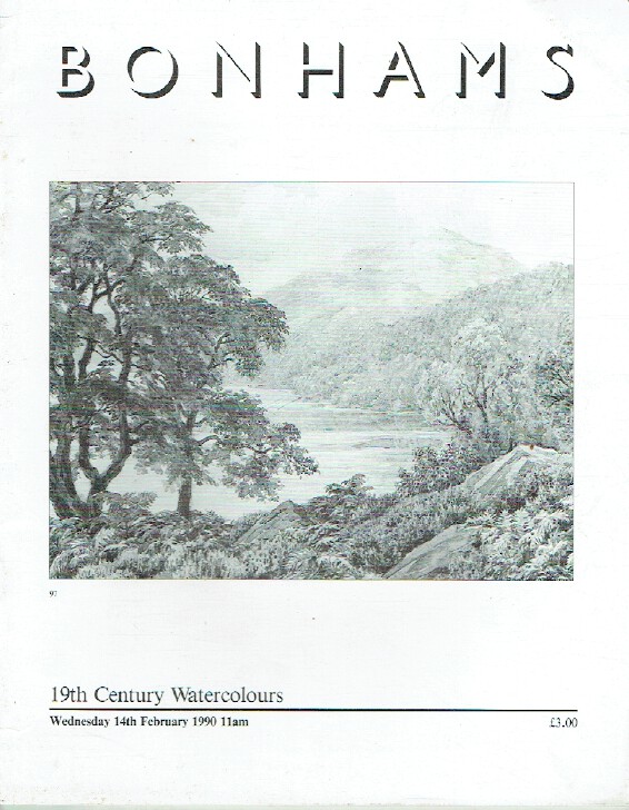 Bonhams February 1990 19th Century Watercolours