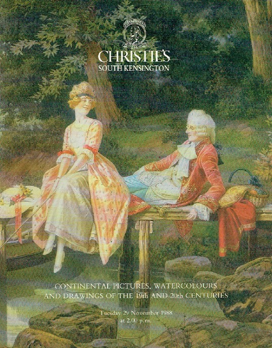 Christies November 1988 Continental Pictures and Watercolours of 19th & 20th C