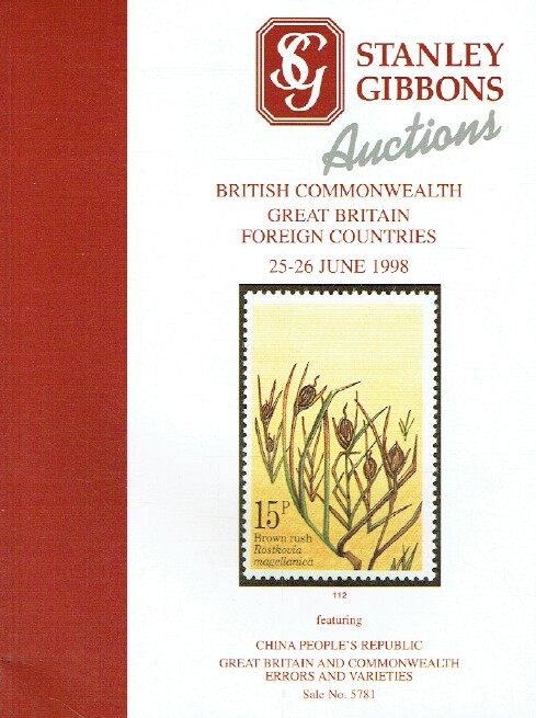 Stanley Gibbons June 1998 Stamps - Commonwealth, Britain & Foreign Countries