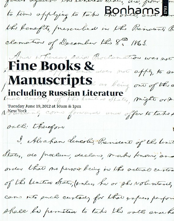 Bonhams June 2012 Fine Books & Manuscripts inc. Russian Literature