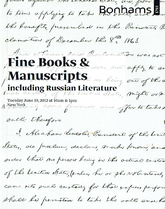 Bonhams June 2012 Fine Books & Manuscripts inc. Russian Literature