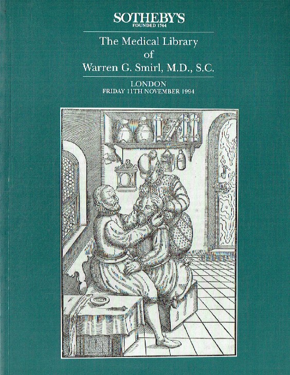 Sothebys November 1994 The Medical Library of Warren G. Smirl, M.D., S.C.