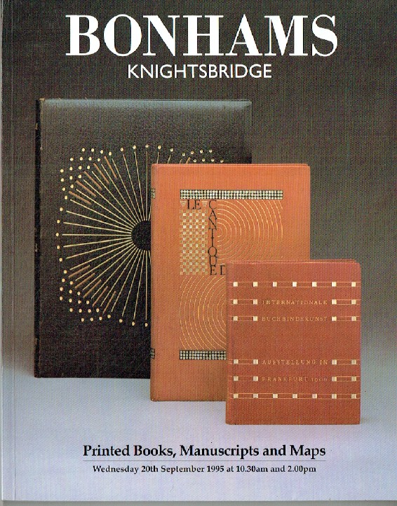 Bonhams September 1995 Printed Books, Manuscripts & Maps