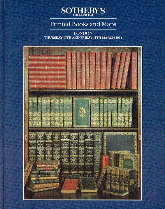 Sothebys March 1994 Printed Books & Maps - Click Image to Close