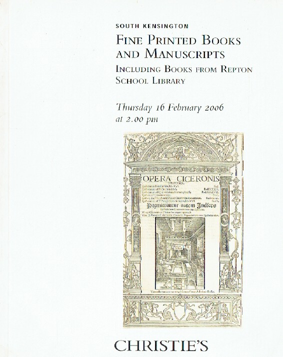 Christies February 2006 Fine Printed Books & Manuscripts inc. School Library