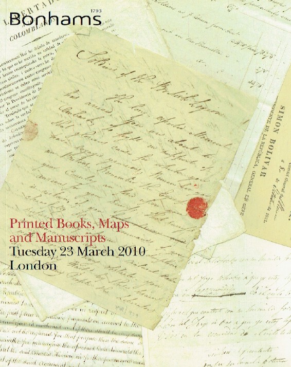 Bonhams March 2010 Printed Books, Maps & Manuscripts