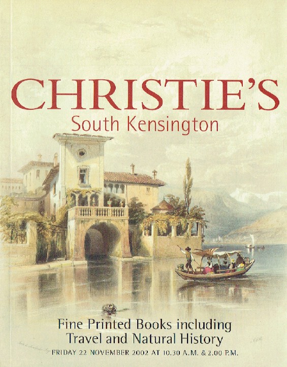 Christies November 2002 Fine Printed Books inc. Travel & Natural History - Click Image to Close