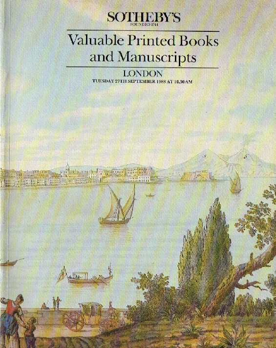 Sothebys September 1988 Valuable Printed Books & Manuscripts
