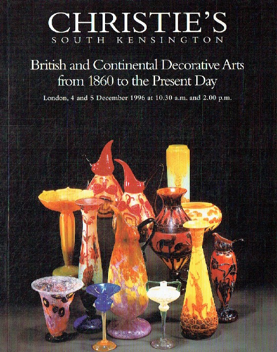 Christies December 1996 British & Continental Decorative Arts - Click Image to Close