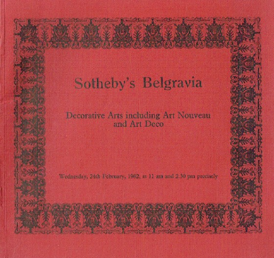Sothebys February 1982 Decorative Arts inc. Art Nouveau & Art Deco