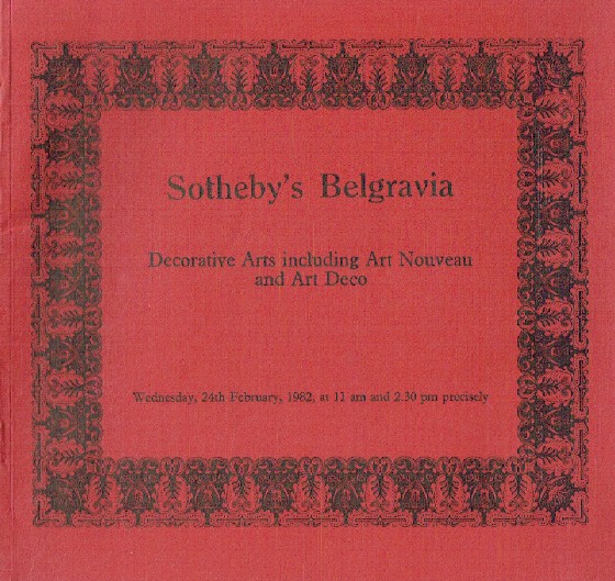 Sothebys February 1982 Decorative Arts inc. Art Nouveau & Art Deco