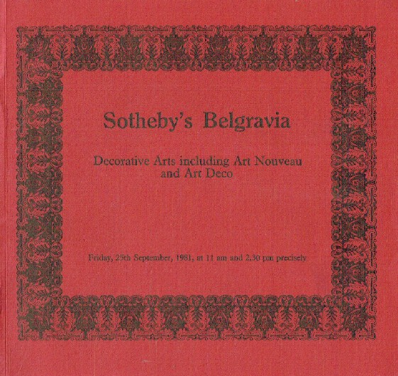 Sothebys September 1981 Decorative Arts inc. Art Nouveau & Art Deco