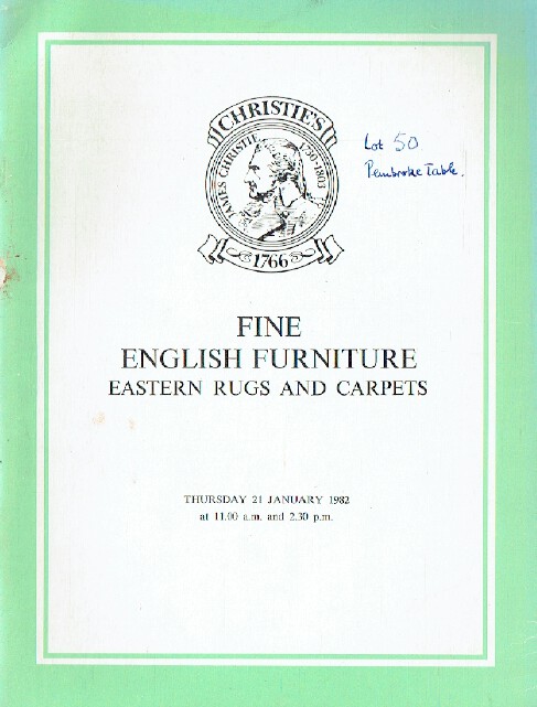 Christies January 1982 Fine English Furniture Eastern Rugs & Carpets