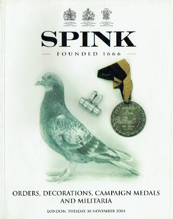 Spink November 2004 Orders, Decorations, Campaign Medals & Militaria