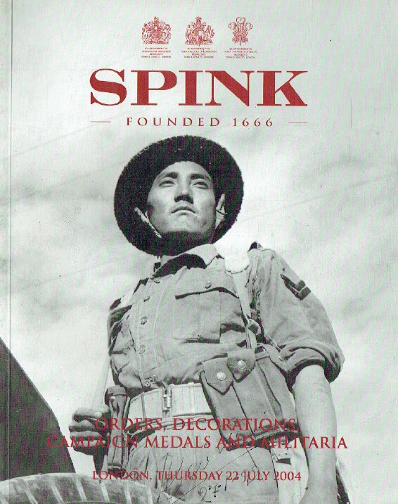 Spink July 2004 Orders, Decorations, Campaign Medals & Militaria