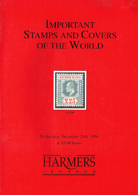 Harmers December 1996 Important Stamps & Covers of the World