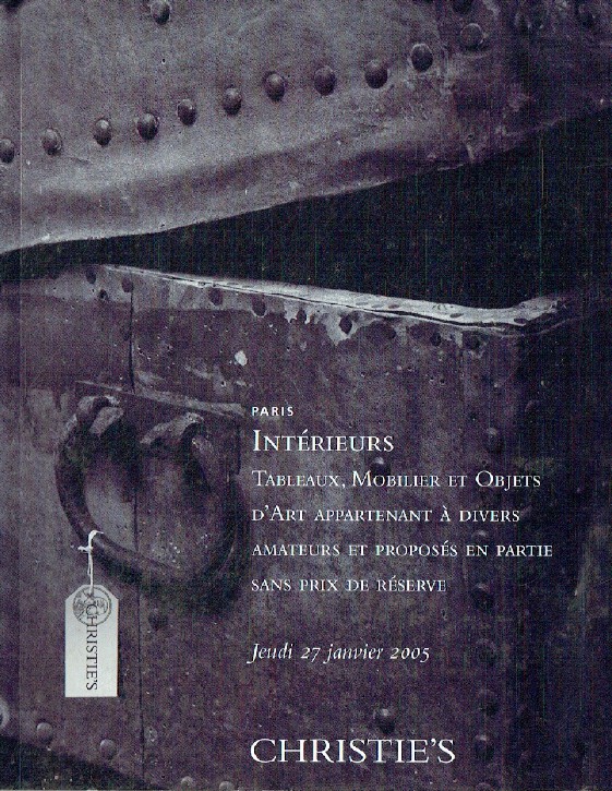 Christies January 2005 Interiors, Paintings, Furniture & Objects (Digital only)