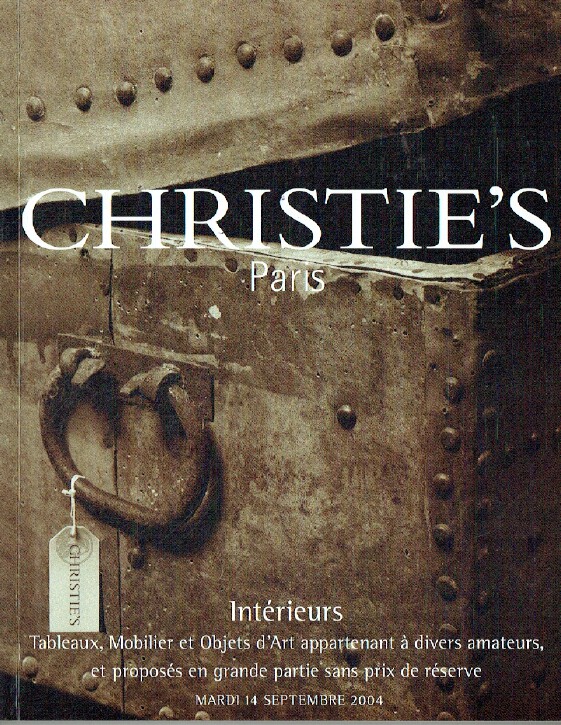 Christies September 2004 Interiors, Paintings, Furniture & Objects - Click Image to Close