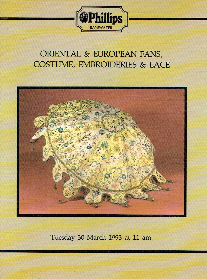 Phillips March 1993 Oriental & European Fans, Costume, Embroideries & Lace - Click Image to Close