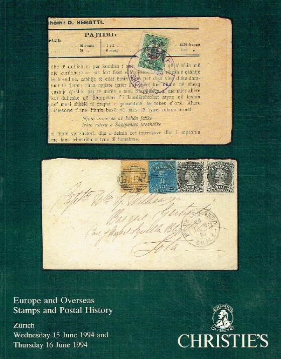Christies June 1994 Europe & Overseas Stamps and Postal History - Click Image to Close
