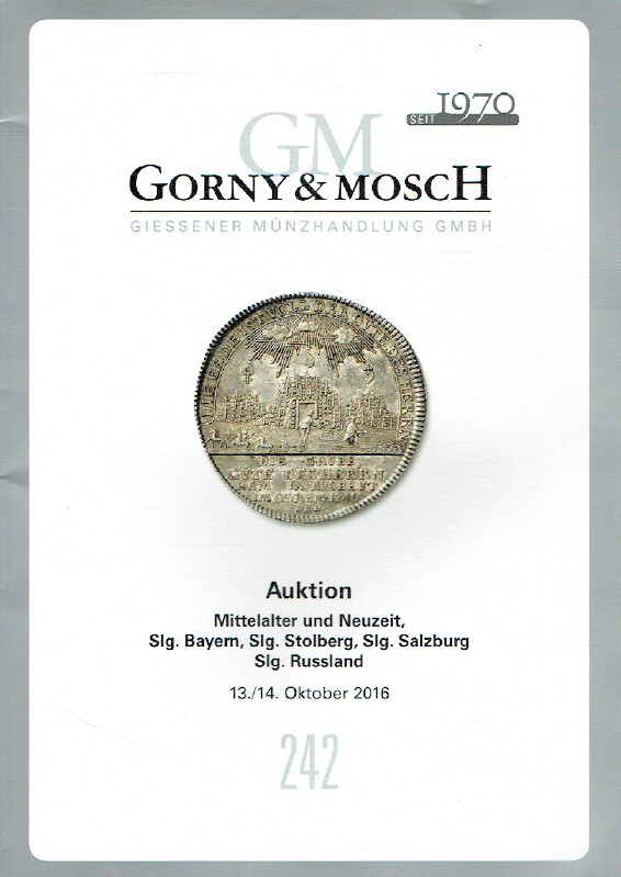 Gorny & Mosch October 2016 Coins and Medals